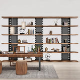 天然木　スチールフレーム　焼付塗装　収納棚　シェルフ　オープンシェルフ　おしゃれ　ブラック　カスタマイズ可能　CWG-M036