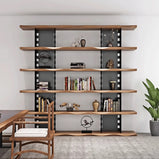 天然木　スチールフレーム　焼付塗装　収納棚　シェルフ　オープンシェルフ　おしゃれ　ブラック　カスタマイズ可能　CWG-M036