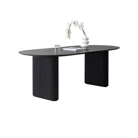 ダイニングテーブル　テーブル　食卓　リブ加工　楕円形　ホワイトアッシュ材　木目調　耐荷重　ローマ風　手作業　カスタマイズ可能　CZ-M074