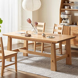 幅広　ゆったり　厚い天板　天然木　頑丈　太い脚　耐荷重　安定性　面取り加工　木目調　テーブル　ダイニングテーブル　食事用　ナチュラル　穏やか　ぬくもり　CZ-M078