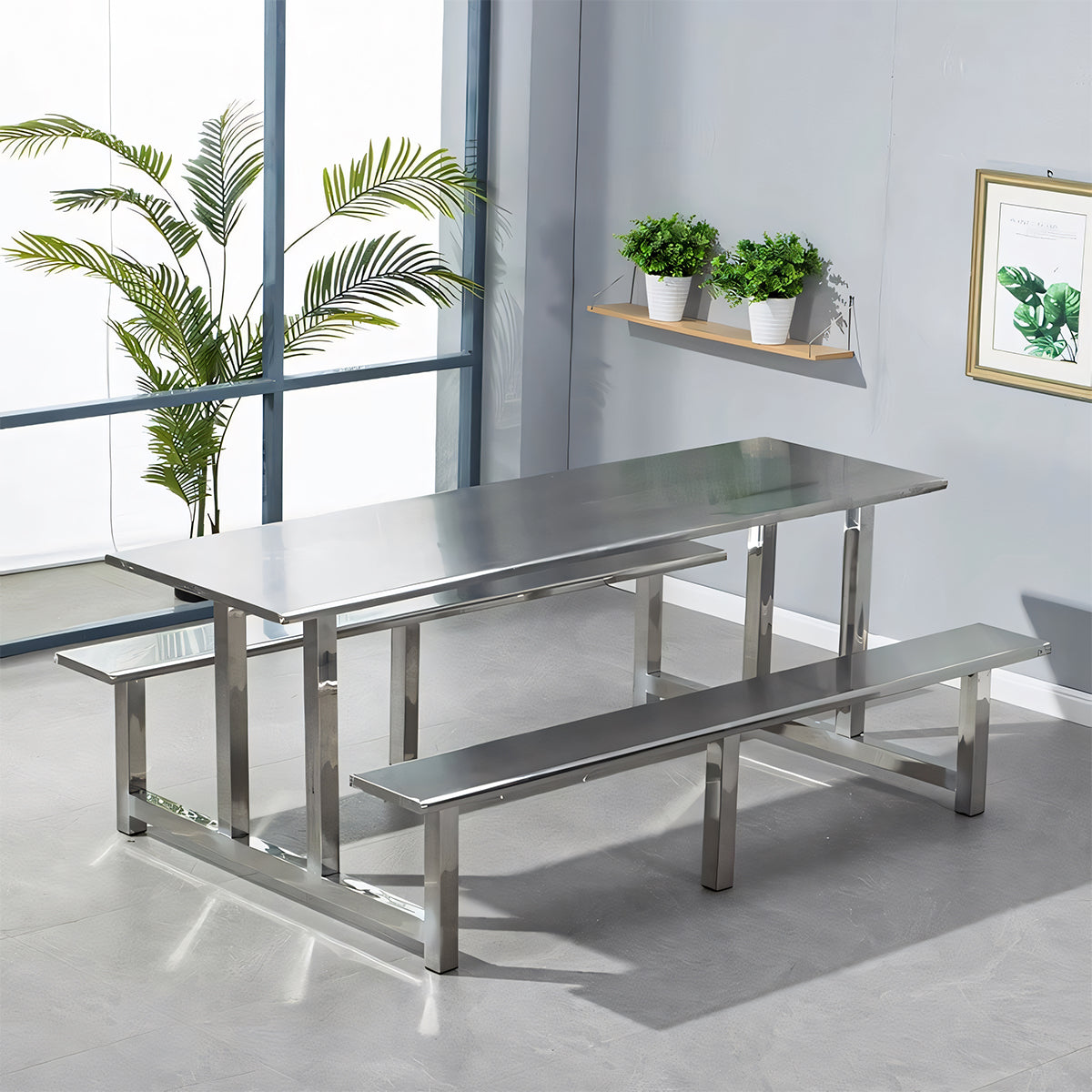 テーブル　ダイニングテーブル　セット　ステンレス鋼　耐荷重　お手入れ簡単　安定感　シンプル　カスタマイズ可能　CZ-M080