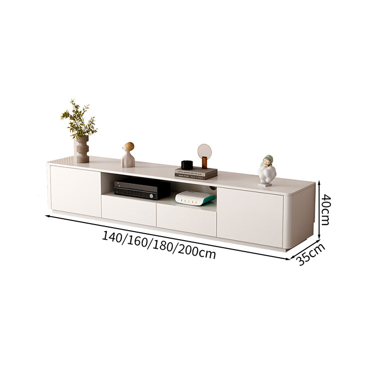 引き出し　オープン収納　扉付き収納　メラミン化粧板　配線孔付き　プッシュオープン　テレビボード　テレビ台　モダン　シンプル　ホワイト　カスタマイズ可能　DSG-M034