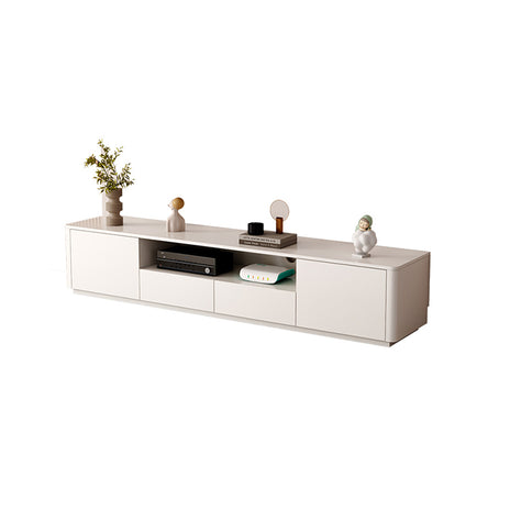 引き出し　オープン収納　扉付き収納　メラミン化粧板　配線孔付き　プッシュオープン　テレビボード　テレビ台　モダン　シンプル　ホワイト　カスタマイズ可能　DSG-M034