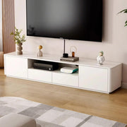 引き出し　オープン収納　扉付き収納　メラミン化粧板　配線孔付き　プッシュオープン　テレビボード　テレビ台　モダン　シンプル　ホワイト　カスタマイズ可能　DSG-M034