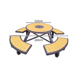アウトドア　テーブル　チェア　セット　屋外　Ｒ加工　スチールフレーム　耐候性　長持ちしやすい　ブラウン　イエロー　カスタマイズ可能　HWZY-M040