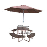 アウトドア　テーブル　チェア　セット　屋外　Ｒ加工　スチールフレーム　耐候性　長持ちしやすい　ブラウン　イエロー　カスタマイズ可能　HWZY-M040