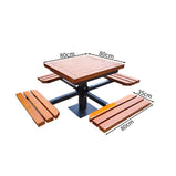 アウトドア　テーブル　チェア　セット　屋外　Ｒ加工　スチールフレーム　耐候性　長持ちしやすい　ブラウン　イエロー　カスタマイズ可能　HWZY-M040