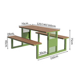 アウトドア　セット　テーブル　椅子　チェア　耐候性　長持ちしやすい　スチールフレーム　樹脂木材　デザイナーズ　高品質　グリーン　カスタマイズ可能　HWZY-M041