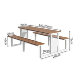 アウトドア　セット　テーブル　椅子　チェア　耐候性　長持ちしやすい　スチールフレーム　樹脂木材　デザイナーズ　高品質　グリーン　カスタマイズ可能　HWZY-M041