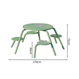 ガーデンテーブル　ガーデンファニチャー　屋外ダイニングセット　セット　屋外家具　ワニス塗装　スチールフレーム　ガーデンパラソル　防水性　グリーン　ブルー　カスタマイズ可能　HWZY-M042