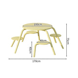 ガーデンテーブル　ガーデンファニチャー　屋外ダイニングセット　セット　屋外家具　ワニス塗装　スチールフレーム　ガーデンパラソル　防水性　グリーン　ブルー　カスタマイズ可能　HWZY-M042