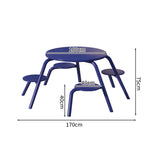 ガーデンテーブル　ガーデンファニチャー　屋外ダイニングセット　セット　屋外家具　ワニス塗装　スチールフレーム　ガーデンパラソル　防水性　グリーン　ブルー　カスタマイズ可能　HWZY-M042