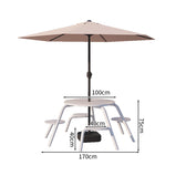 ガーデンテーブル　ガーデンファニチャー　屋外ダイニングセット　セット　屋外家具　ワニス塗装　スチールフレーム　ガーデンパラソル　防水性　グリーン　ブルー　カスタマイズ可能　HWZY-M042