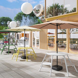 ガーデンテーブル　ガーデンファニチャー　屋外ダイニングセット　セット　屋外家具　ワニス塗装　スチールフレーム　ガーデンパラソル　防水性　グリーン　ブルー　カスタマイズ可能　HWZY-M042