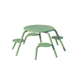 ガーデンテーブル　ガーデンファニチャー　屋外ダイニングセット　セット　屋外家具　ワニス塗装　スチールフレーム　ガーデンパラソル　防水性　グリーン　ブルー　カスタマイズ可能　HWZY-M042