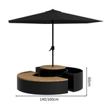 ガーデンテーブル　チェア　セット　スチールフレーム　ロゴ入れ可能　ガーデンパラソル付き　プランター　ホワイト　カスタマイズ可能　HWZY-M043