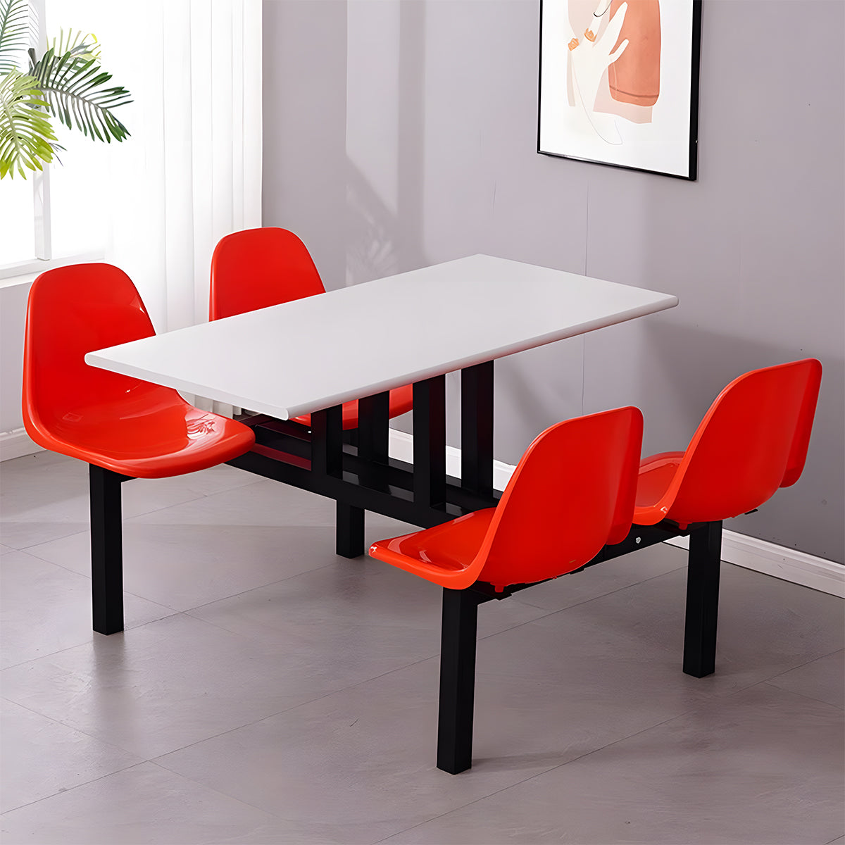 テーブル　食堂テーブル　チェア　椅子　セット　スチールフレーム　木目調　Ｒ加工　背もたれ　ワニス　高品質　レッド　ナチュラル　カスタマイズ可能　HWZY-M048