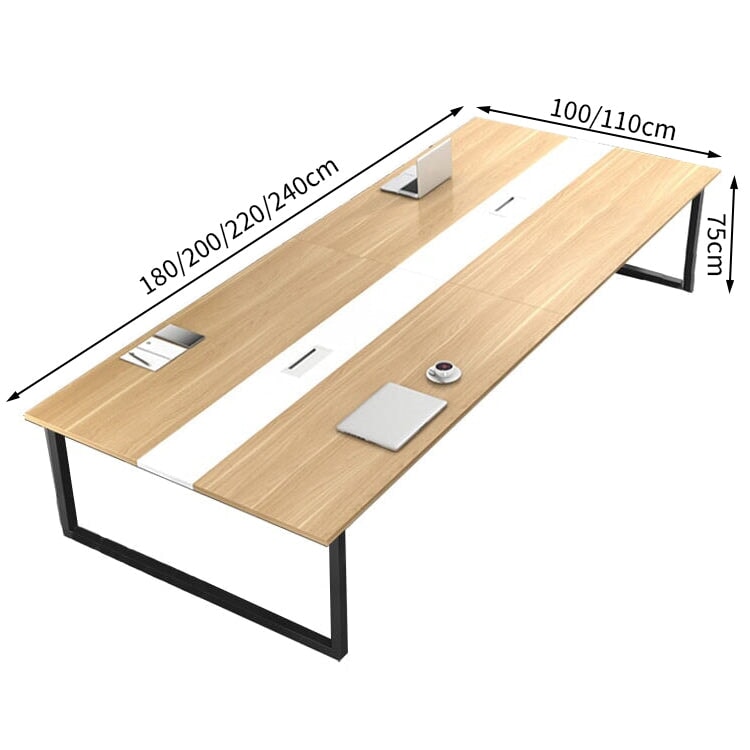 会議用　机　メラミン化粧板　会議用テーブル　木目調　ミーティングテーブル　オフィステーブル　テーブル　シンプルでおしゃれな会議用テーブル　カスタマイズ可能　HYZ-M-004　metamall