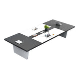 会議用テーブル　会議用デスク　ミーティングテーブル大型　台形脚　配線ボックス　エコ素材　上質　HYZ-2038