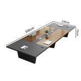 会議用テーブル　会議用デスク　ミーティングテーブル大型　台形脚　配線ボックス　エコ素材　上質　HYZ-2038