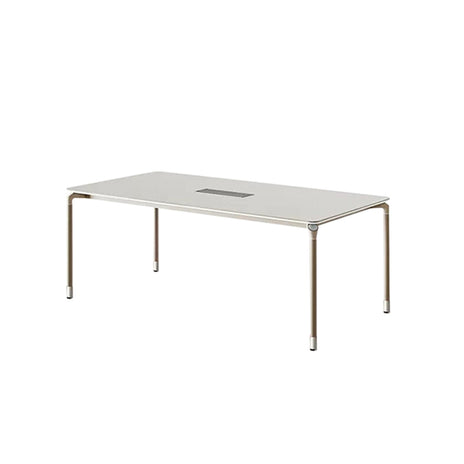 商談テーブル 会議用　会議テーブル　ミーティングテーブル　会議室　打ち合わせ　広いスペース　角丸　配線口付き　扉付き収納　収納キャビネット付き　シンプル　ホワイト　HYZ-M-013