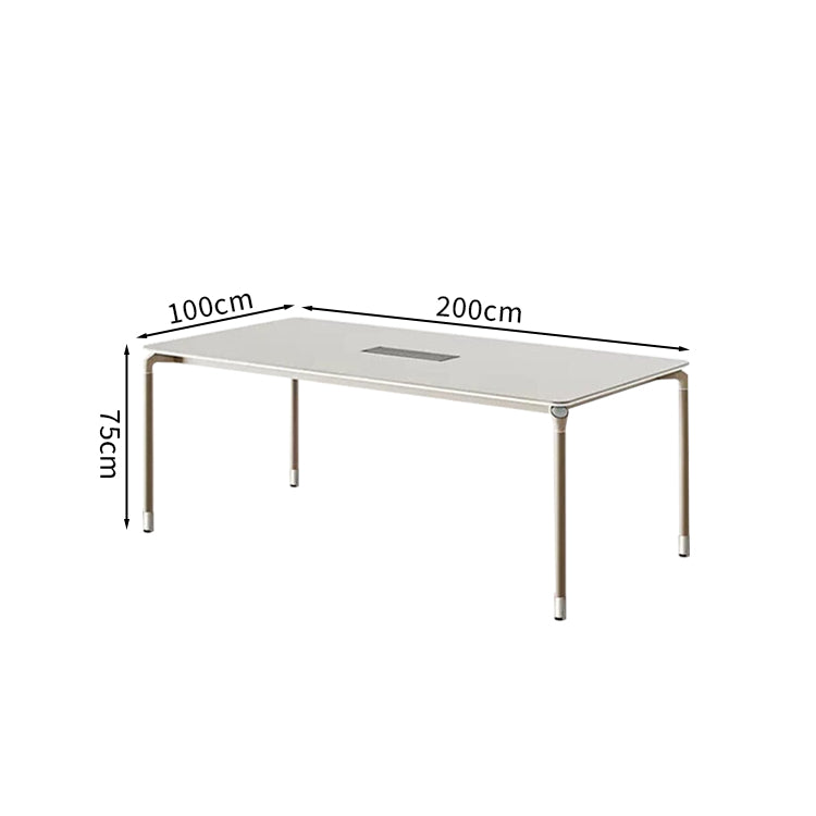 商談テーブル 会議用　会議テーブル　ミーティングテーブル　会議室　打ち合わせ　広いスペース　角丸　配線口付き　扉付き収納　収納キャビネット付き　シンプル　ホワイト　HYZ-M-013