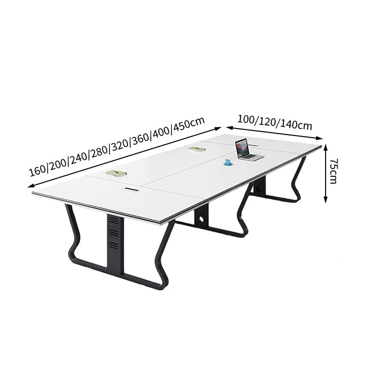 会議テーブル　ミーティングテーブル　商談テーブル　研修デスク　配線穴付き　広いスペース　シンプル　ホワイト　グレー　カスタマイズ可能　HYZ-M-130　metamall