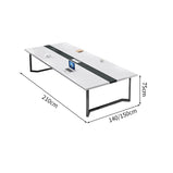 どっしり　シンプル　木目調　配線ボックス　会議テーブル　ミーティングテーブル　メラミン化粧板　スチール　オシャレ　ホワイト　ブラック　グレー　カスタマイズ可能　HYZ-K-036