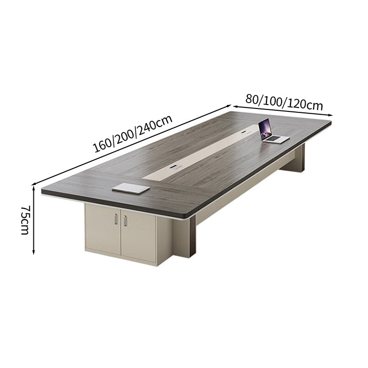 会議 デスク高級　ワークデスク　オフィスデスク　高耐荷重　収納付き　配線ボックス　おしゃれ　カーキ　カスタマイズ可能　HYZ-M061