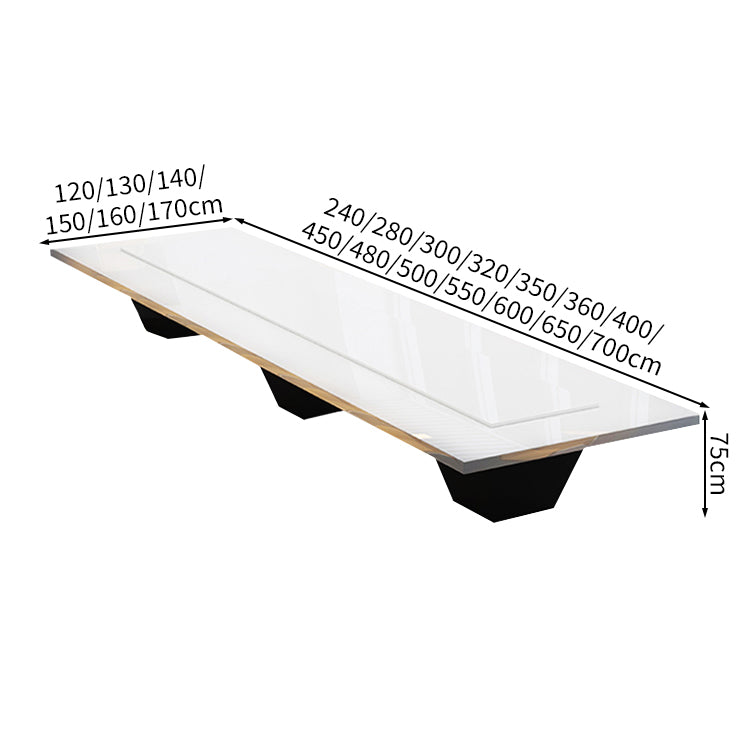 シンプル　モダン　会議テーブル　ミーティングテーブル　大会議テーブル　多人数対応　焼付塗装　エコ素材　メラミン化粧板　高品質　カスタマイズ可能　HYZ-M069