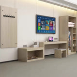 客室用テーブル　ホテル家具　客室向け　エコ素材　ライティングデスク　チェア付き　ウレタンフォーム　収納　分類収納　高級　グレー　 JDGZ-M004　metamall