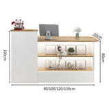 受付カウンター　レジカウンター　オフィス受付　鍵付き　配線穴付き　角丸　シンプル　ホワイト　カスタマイズ可能  JDT-M-104-kc 　metamall