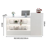 受付カウンター　レジカウンター　オフィス受付　鍵付き　配線穴付き　角丸　シンプル　ホワイト　カスタマイズ可能  JDT-M-104-kc 　metamall