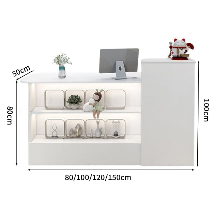 受付カウンター　レジカウンター　オフィス受付　鍵付き　配線穴付き　角丸　シンプル　ホワイト　カスタマイズ可能  JDT-M-104-kc 　metamall