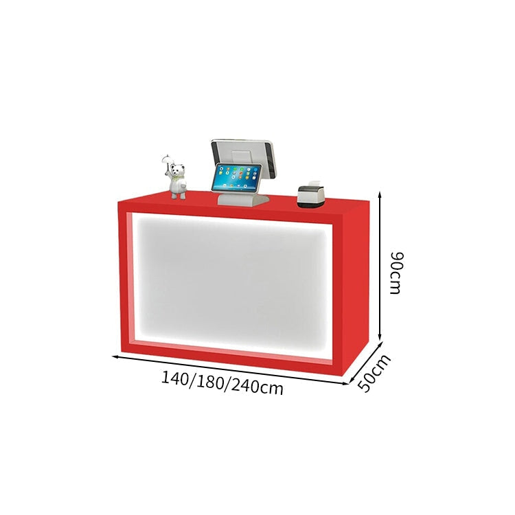 店舗用レジ台　受付デスク　カウンター　錠付き　引出し付き　キーボードトレイ付き　LEDライト　シンプル　ホワイト　カスタマイズ可能　JDT-M-140　metamall