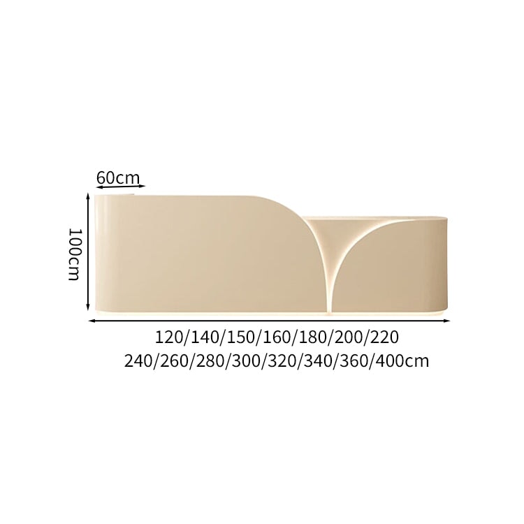 受付カウンター　オフィス受付　フロントデスク　ハイカウンター　角丸　隠れLEDライト　大容量収納　鍵付き　引出し付き　シンプル　ホワイト　カスタマイズ可能　JDT-M-152　metamall