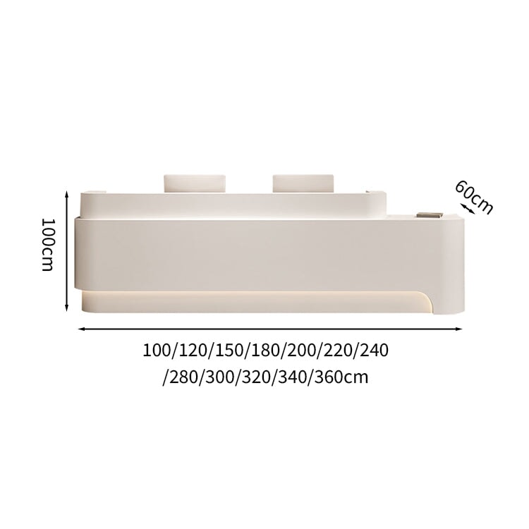 受付カウンター 店舗　受付台　上部天板　焼付塗装　分類収納　メラミン化粧板　ロゴ入れ可能　ベージュ　カスタマイズ可能　JDT-M018　metamall