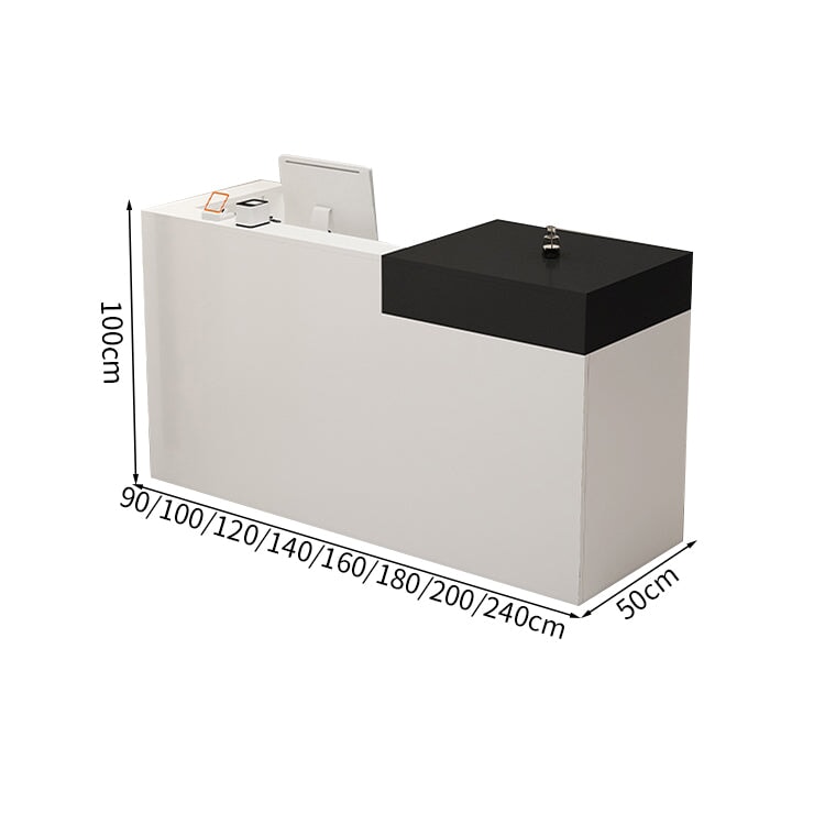 メラミン化粧板　耐久性　シリンダー錠付き　厚み　オープン収納　大容量　カウンター　受付カウンター　洗練　シンプル　ブラック　カスタマイズ可能　JDT-M111