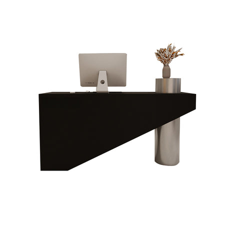 広い天板　ゆとり　アシンメトリー　バイカラー　エコ板材　カウンター　受付カウンター　モダン　洗練　スタイリッシュ　エレガント　ホワイト　JDT-M119