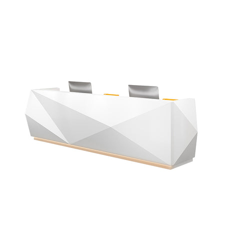 レジカウンター　受付カウンター　焼付塗装　LEDライト　エントランス受付　デザイン性　エコ素材　引き出し付き　デザイナーズ　ホワイト　カスタマイズ可能　JDT-M122