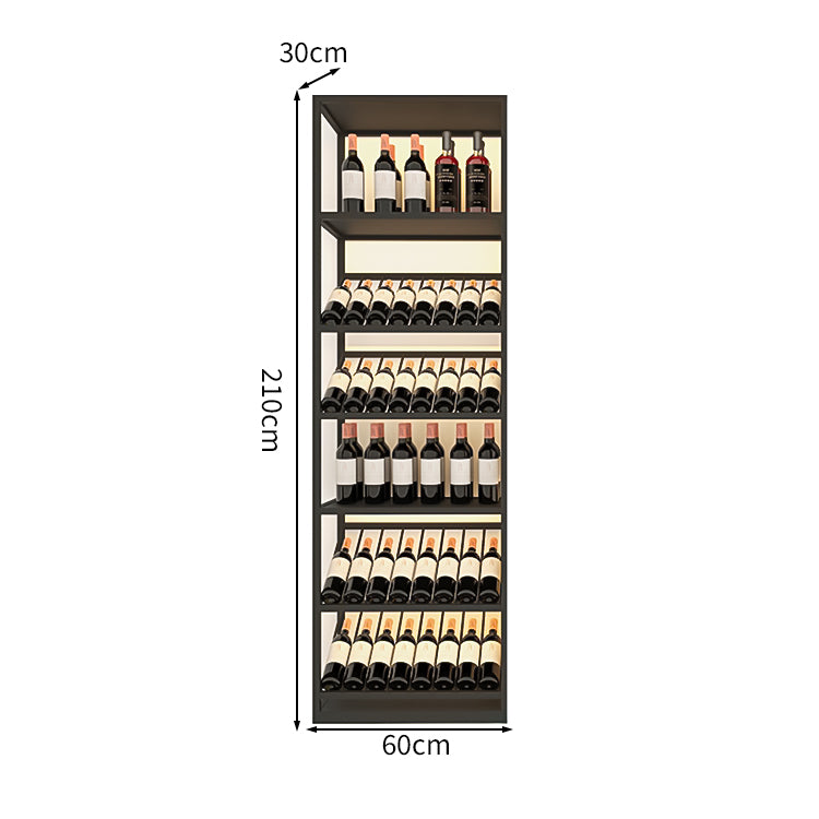 LEDライト　アイアンフレーム　頑丈　安定性　縦置き　横置き　ワインラック　収納ラック　高級感　スタイリッシュ　ブラック　カスタマイズ可能　JG-M034