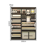 LEDライト　アイアンフレーム　頑丈　安定性　縦置き　横置き　ワインラック　収納ラック　高級感　スタイリッシュ　ブラック　カスタマイズ可能　JG-M034