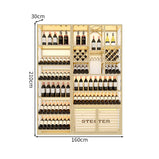 LEDライト　アイアンフレーム　頑丈　安定性　縦置き　横置き　ワインラック　収納ラック　高級感　スタイリッシュ　ブラック　カスタマイズ可能　JG-M034