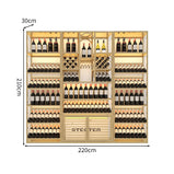 LEDライト　アイアンフレーム　頑丈　安定性　縦置き　横置き　ワインラック　収納ラック　高級感　スタイリッシュ　ブラック　カスタマイズ可能　JG-M034