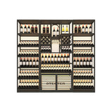 LEDライト　アイアンフレーム　頑丈　安定性　縦置き　横置き　ワインラック　収納ラック　高級感　スタイリッシュ　ブラック　カスタマイズ可能　JG-M034