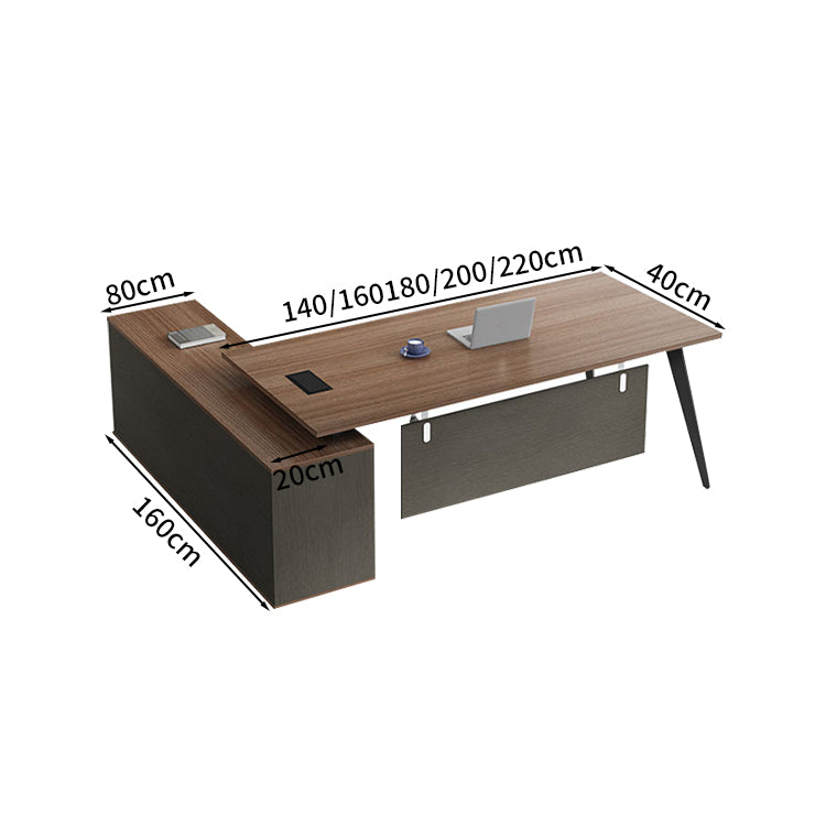 執務室　用　デスク　エグゼクティブデスク　オフィスデスク　マネージメントデスク　デスク　デスクキャビネットセット　キャビネット　LBZ-M-003