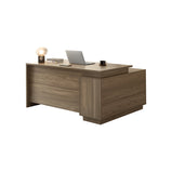 扉付き　オープン収納　広い天板　エグゼクティブデスク　社長机　ワークデスク　木目調　シンプル　LBZ-2141