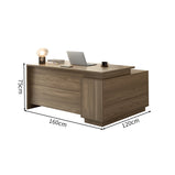 扉付き　オープン収納　広い天板　エグゼクティブデスク　社長机　ワークデスク　木目調　シンプル　LBZ-2141