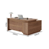 扉付き　オープン収納　広い天板　エグゼクティブデスク　社長机　ワークデスク　木目調　シンプル　LBZ-2141