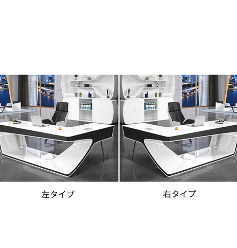 エグゼクティブデスク　プレジデントデスク　デザイナーズ　焼付塗装　配線ボックス　MDF　サイドキャビネット　ぶつかり防止　高耐荷重　カスタマイズ可能　LBZ-M010